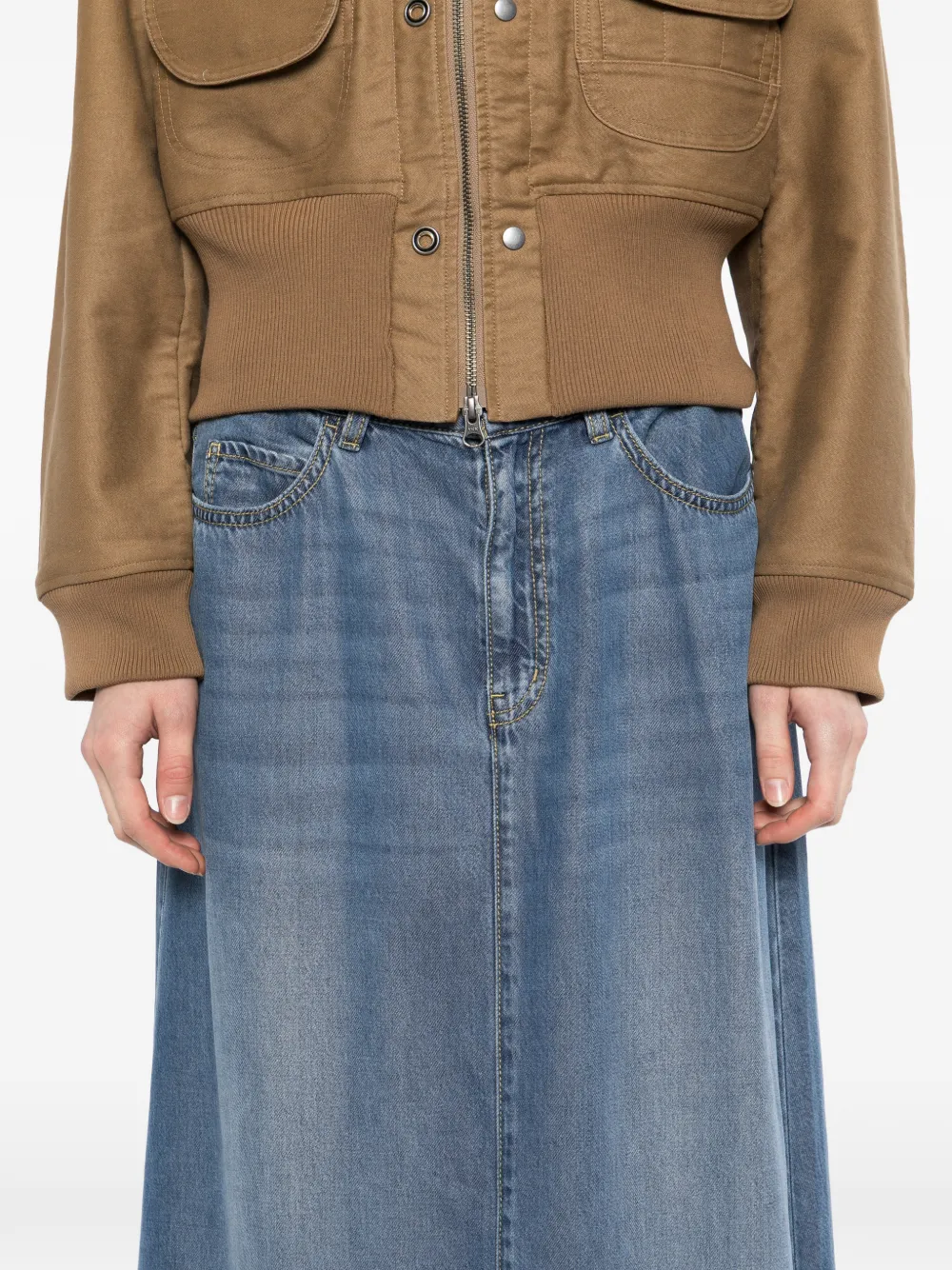 Logo-Patched A-Line Skirt