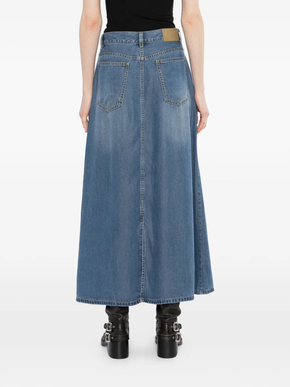 Logo-Patched A-Line Skirt