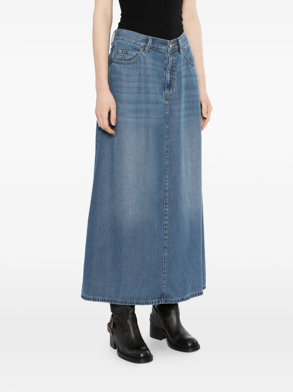 Logo-Patched A-Line Skirt