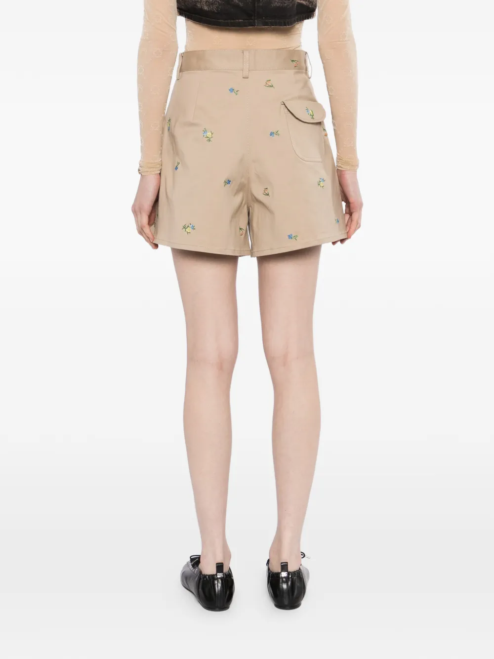 JNBY Shorts met geborduurde bloemen Beige