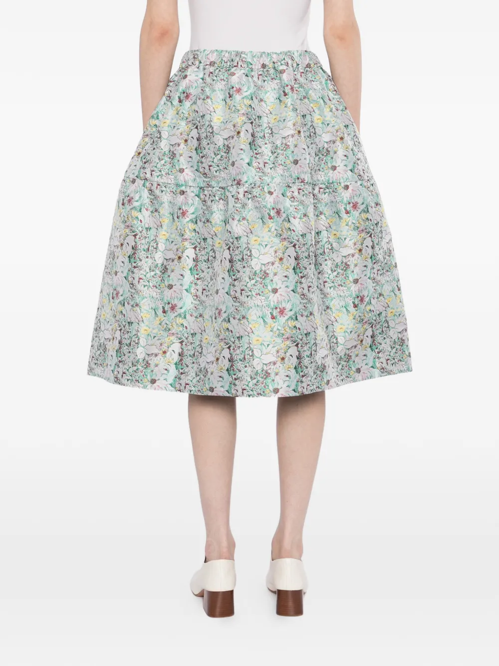 JNBY Midi-rok met geborduurde bloemen Blauw