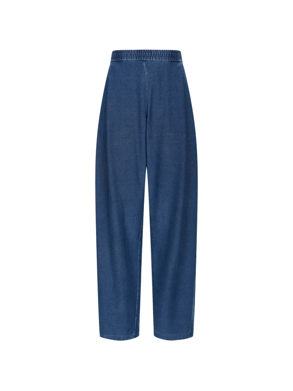 CROQUIS Gebreide broek met trekkoord en toelopende pijpen Blauw