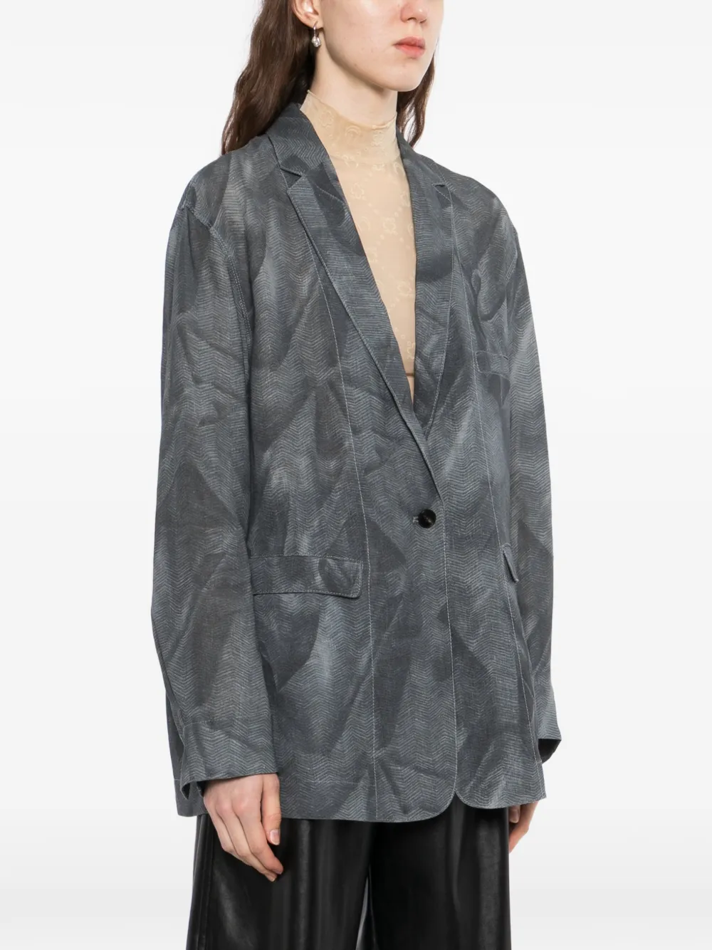 Jnby Printed Blazer - Grey 