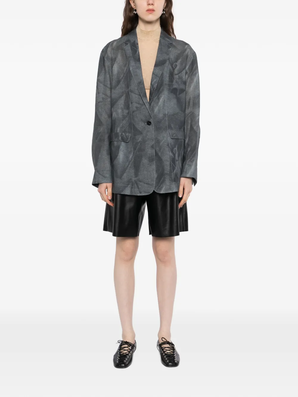  Jnby Printed Blazer - Grey 