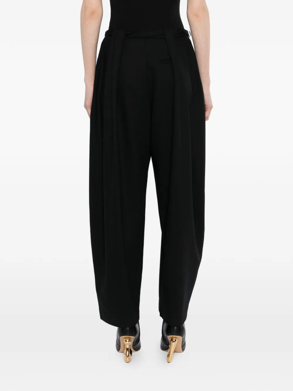 JNBY Broek met wijde pijpen en jacquard Zwart