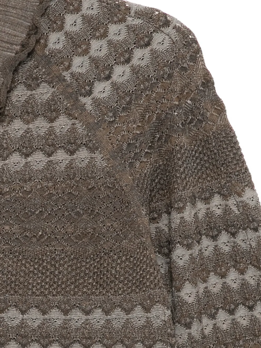  Jnby Geometric-print Sweater - Brown 