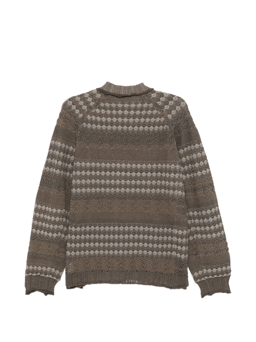  Jnby Geometric-print Sweater - Brown 