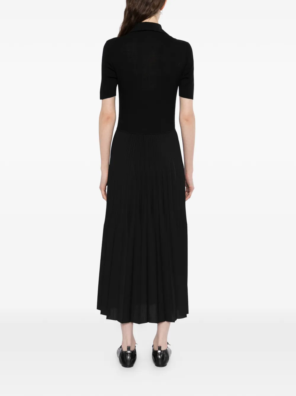 LESS Geplooide maxi-jurk Zwart
