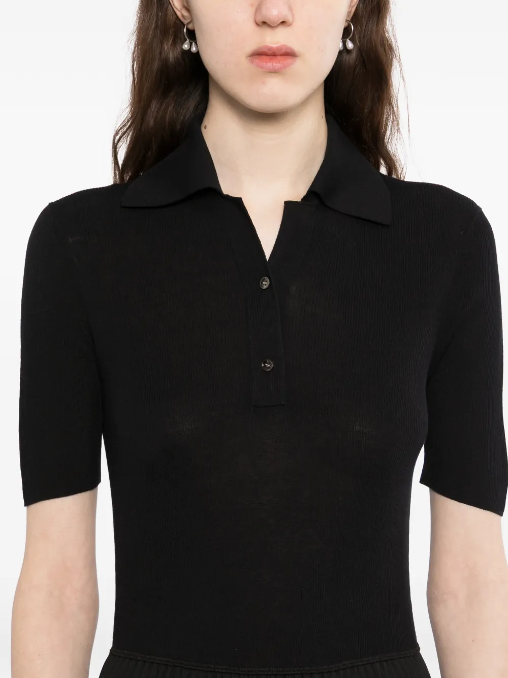 LESS Geplooide maxi-jurk Zwart
