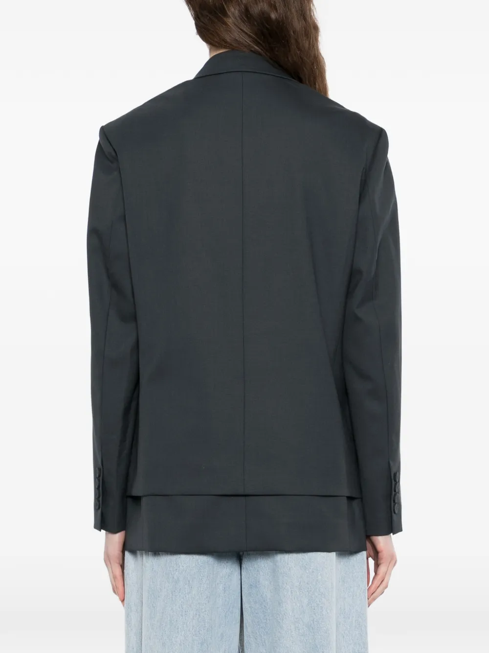 LESS Ruimvallende blazer met V-uitgesneden revers Grijs