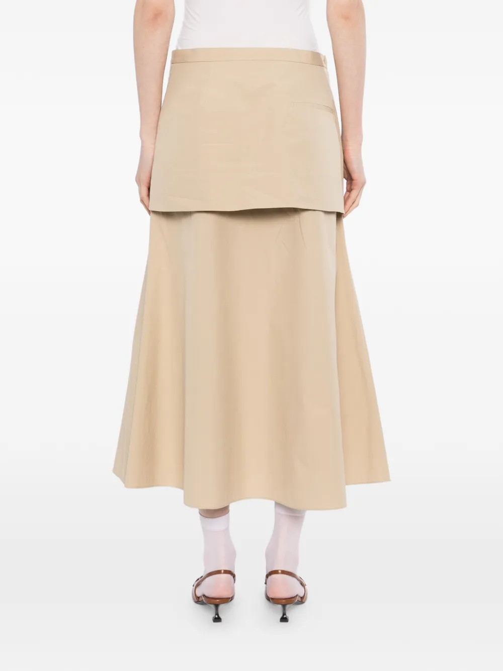 LESS A-lijn midi-rok Beige