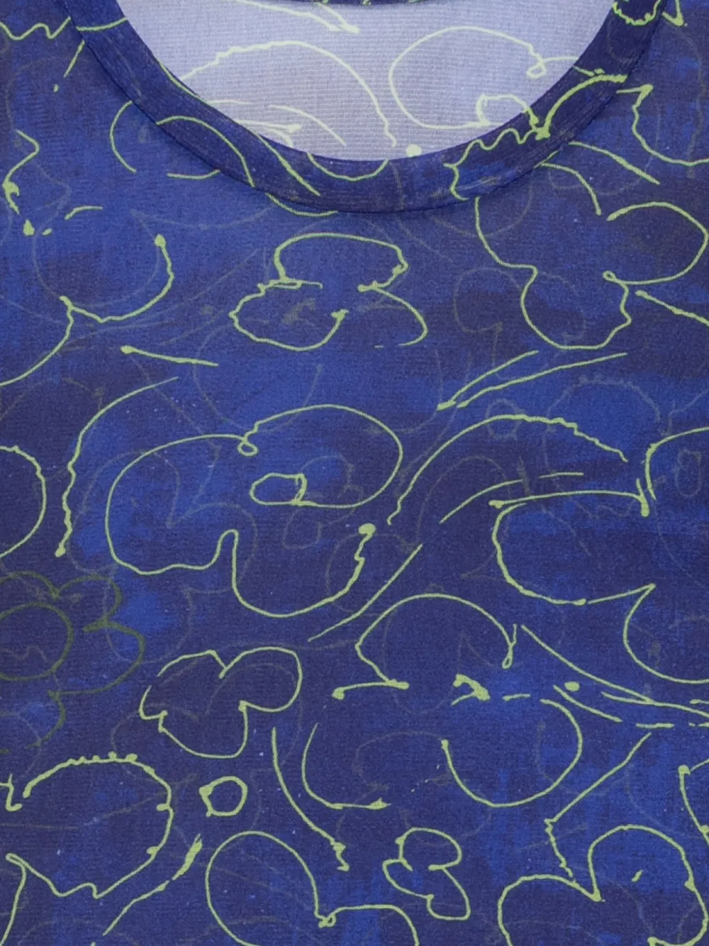  Jnby Floral Fitted Long Sleeves T-shirt - Blue 