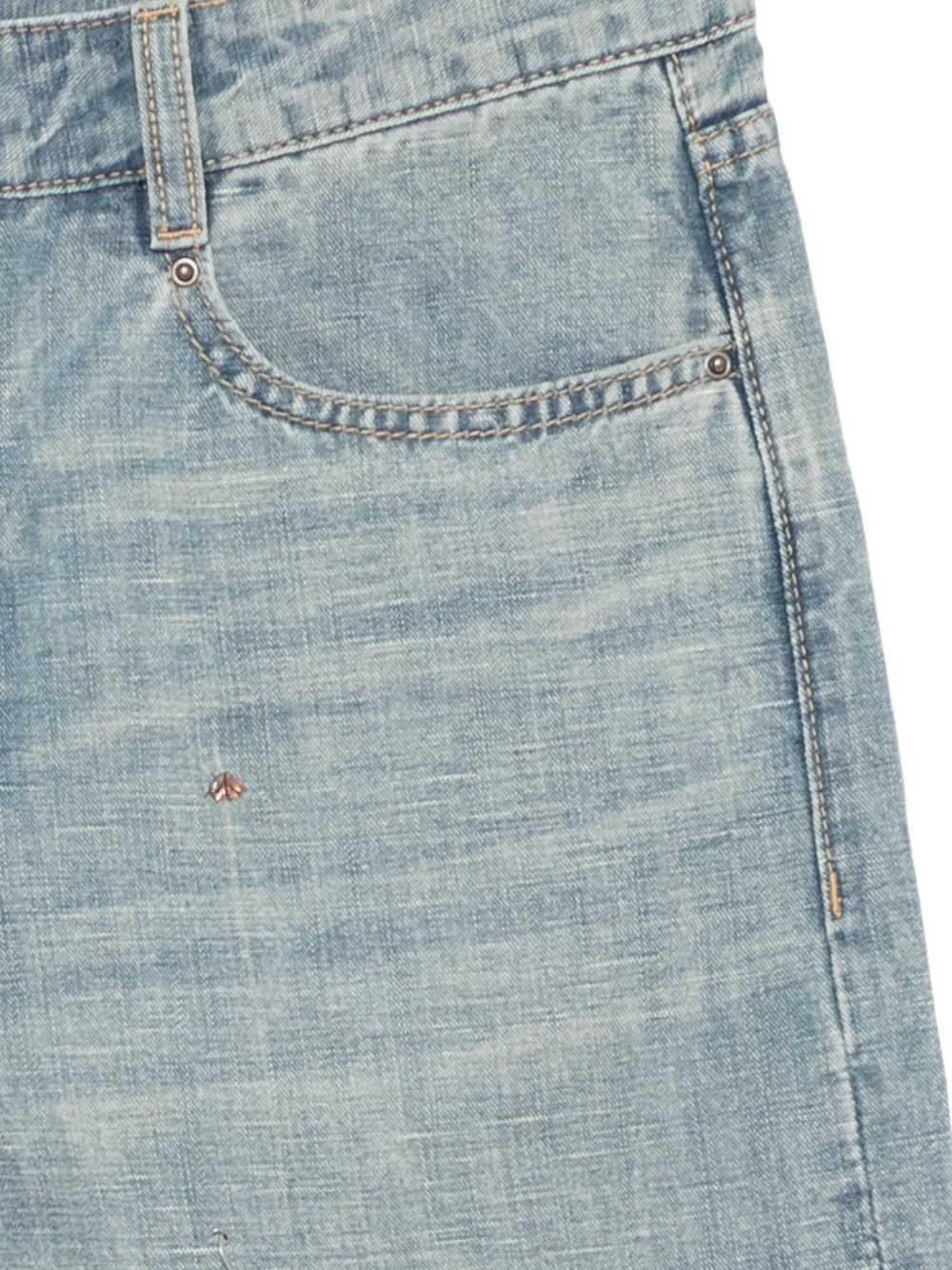 Pin-Embellished Wide-Leg Jeans