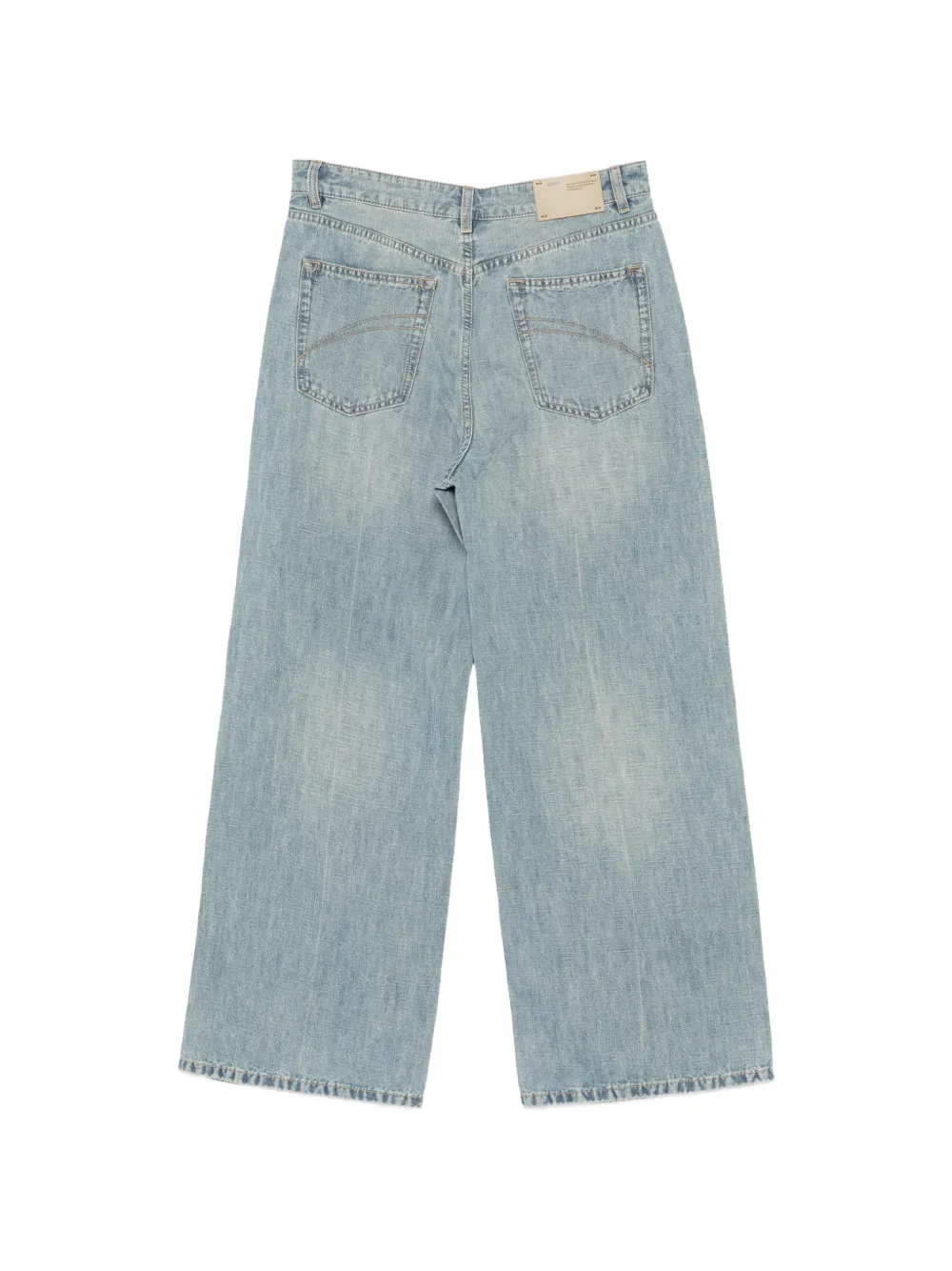 Pin-Embellished Wide-Leg Jeans
