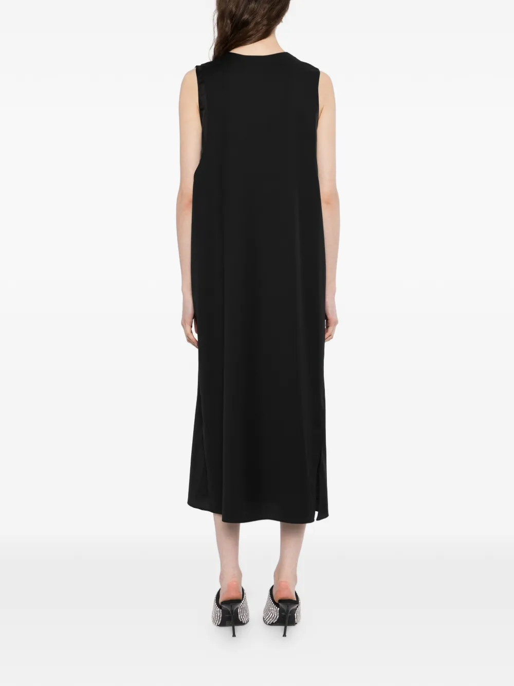 LESS Mouwloze midi-jurk Zwart