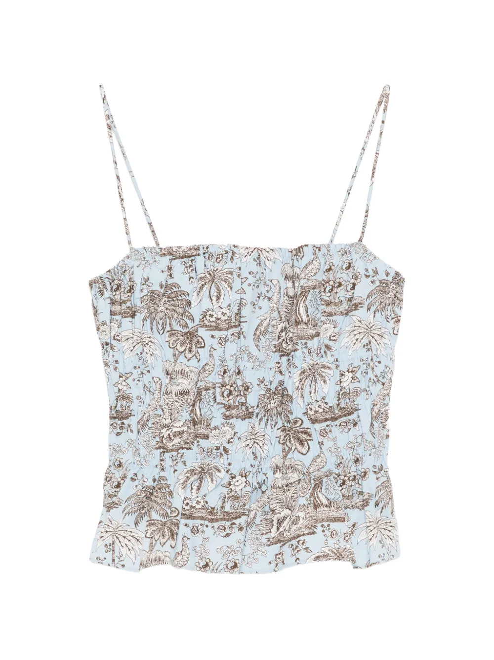 STAUD Ayla spaghetti-strap printed top - Blu