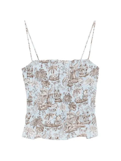 STAUD Ayla spaghetti-strap printed top