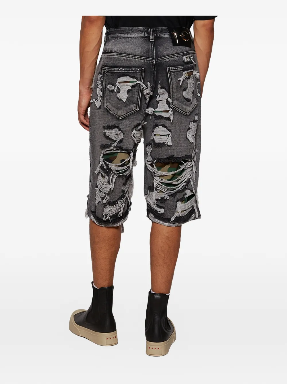  Thug Club Ripped Denim Shorts - Grey 