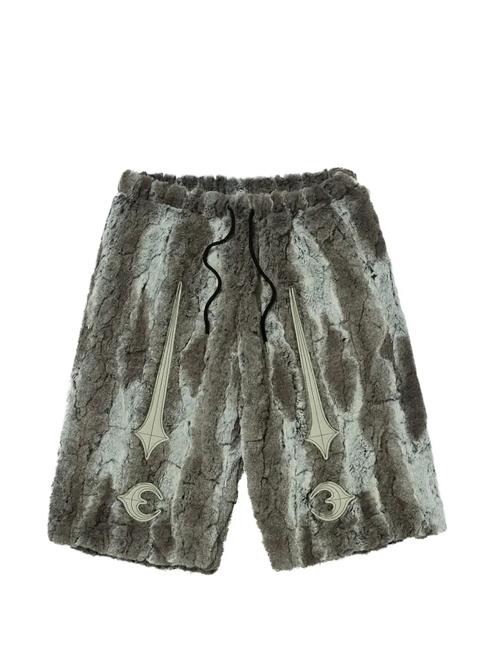 THUG CLUB Shorts TC Bone in pelliccia sintetica - Grigio