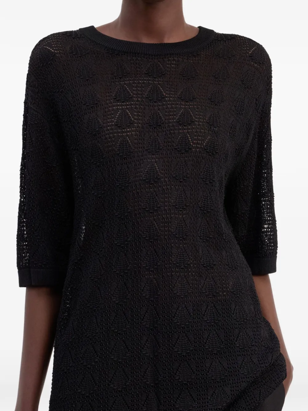 LouLou de Saison Top met ronde hals Zwart