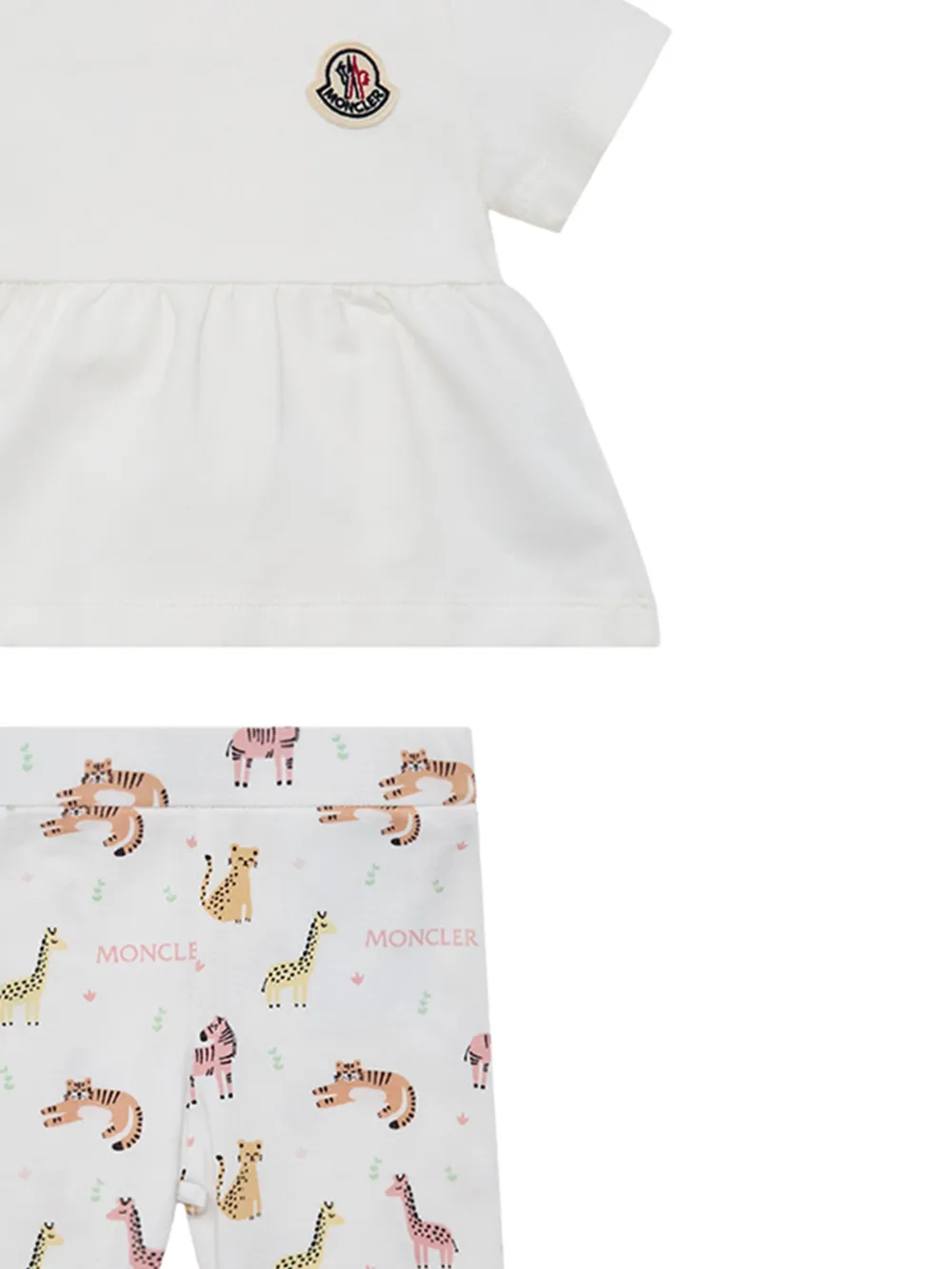 Moncler Enfant Broek set met dierenprint Wit