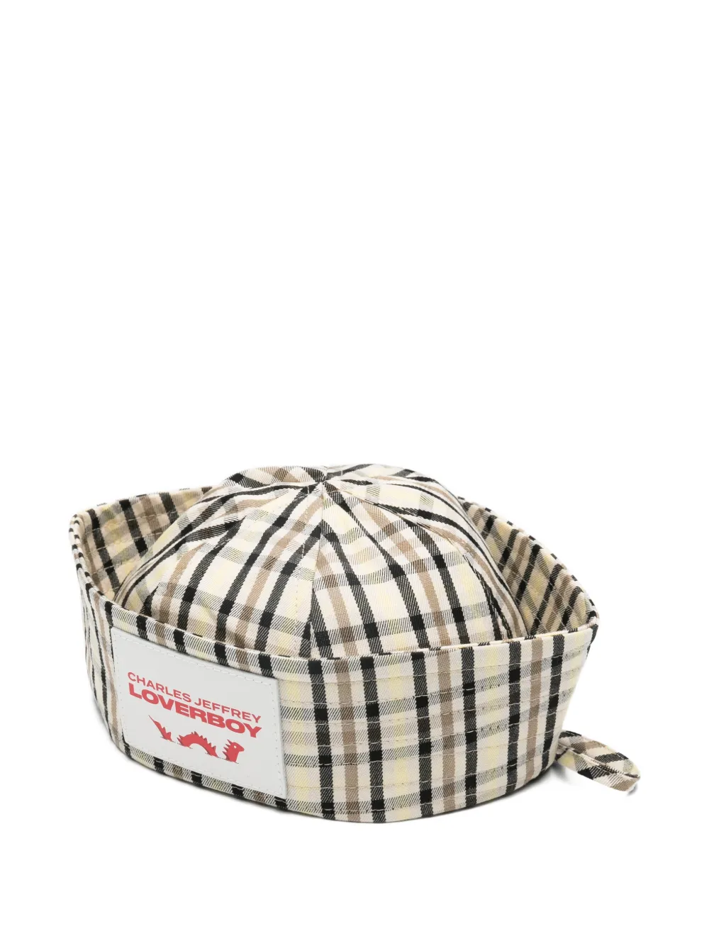 Charles Jeffrey Loverboy plaid-pattern tie-detail hat - Toni neutri