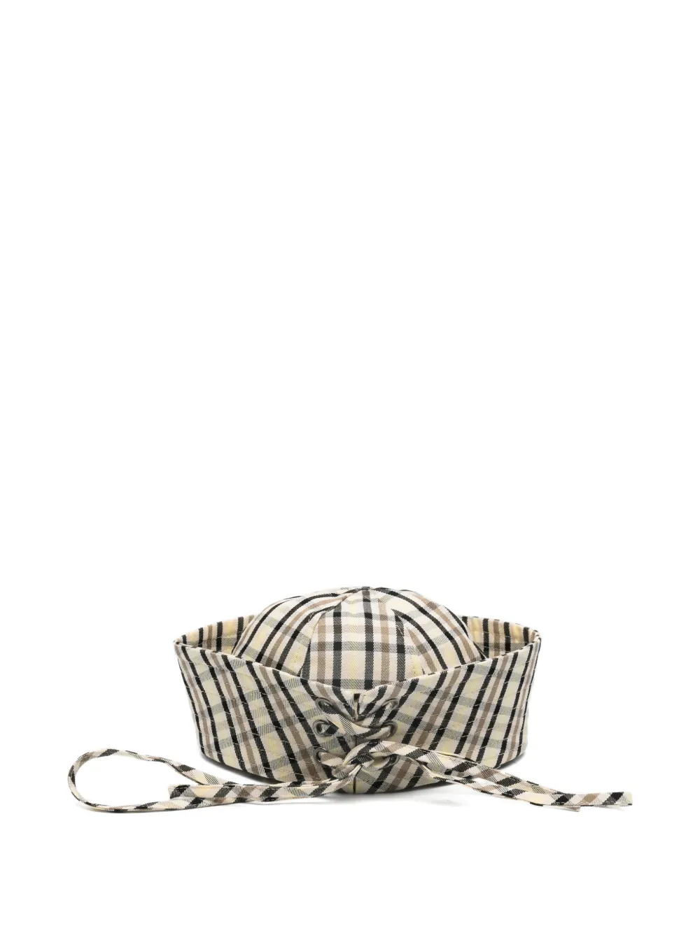  Charles Jeffrey Loverboy Plaid-pattern Tie-detail Hat - Neutrals 