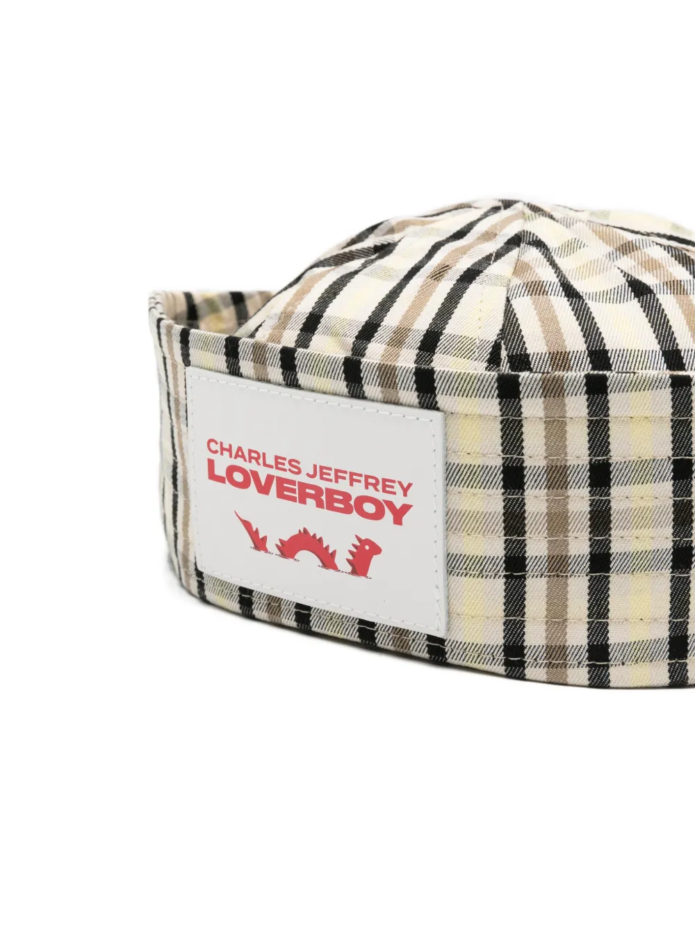  Charles Jeffrey Loverboy Plaid-pattern Tie-detail Hat - Neutrals 