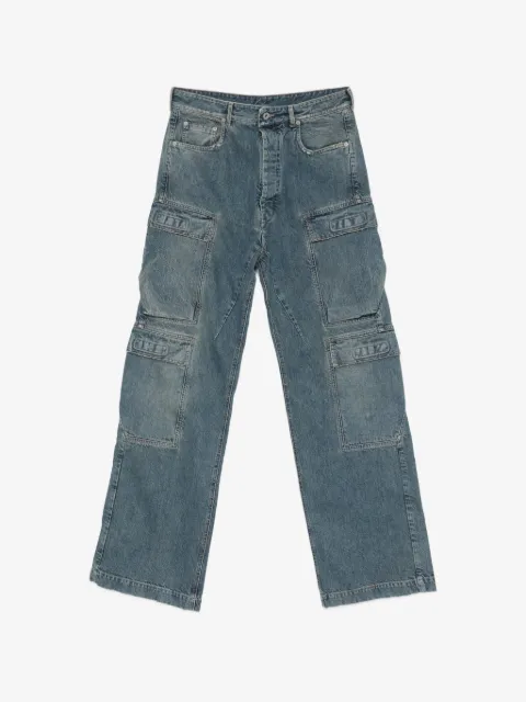 Rick Owens DRKSHDW Calça jeans reta com bolsos cargo