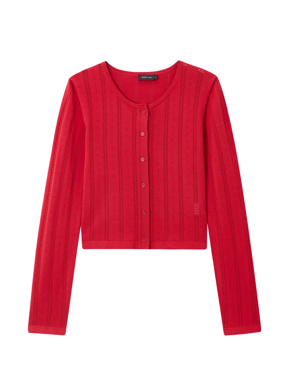 tout a coup Cardigan traforato con bottoni - Rosso