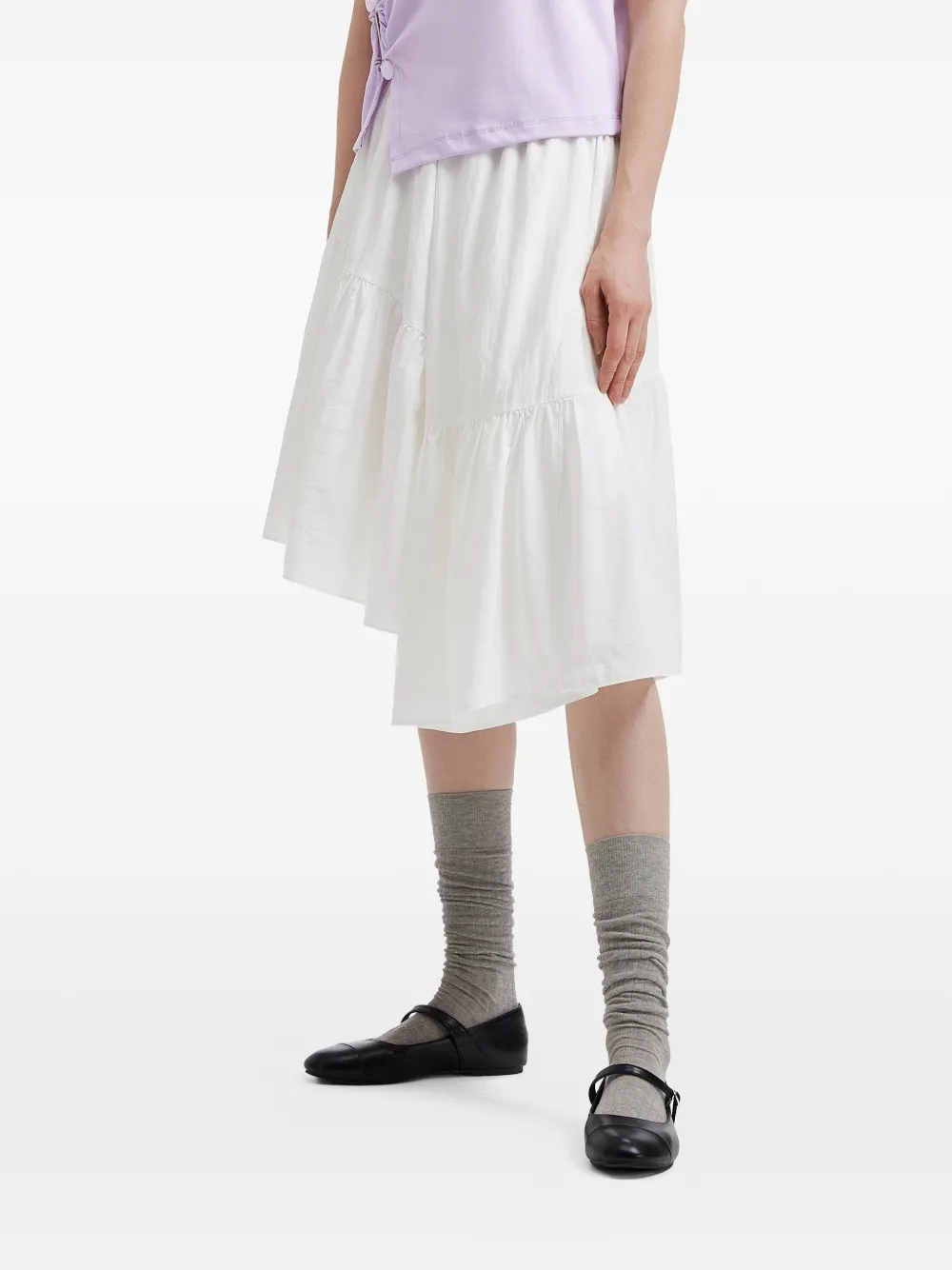 b+ab Asymmetrische mini-rok Wit