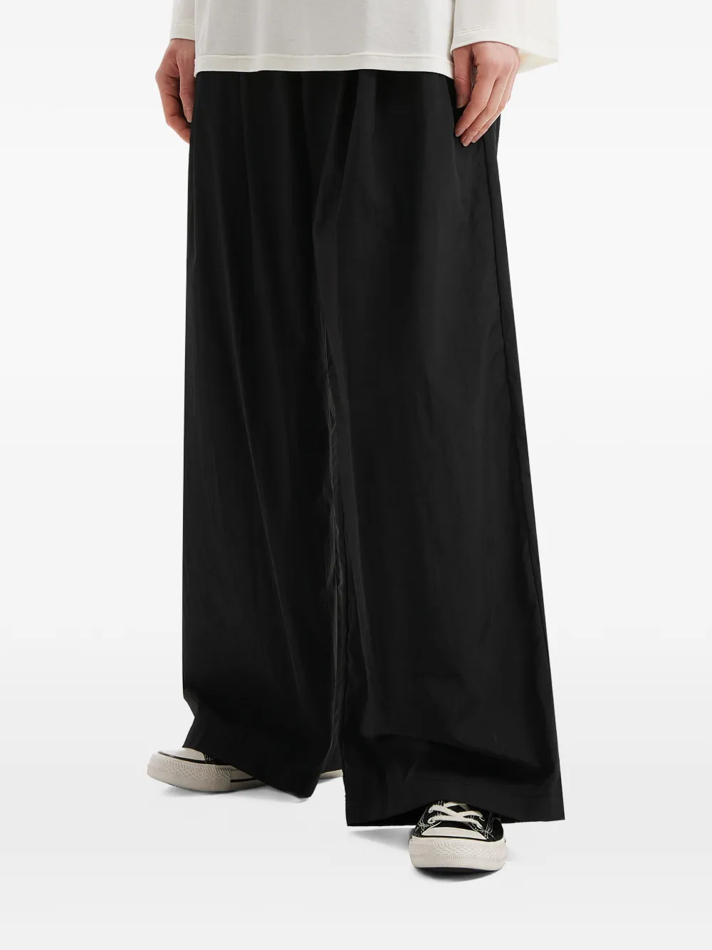 tout a coup Palazzo broek met geplooide voorkant Zwart