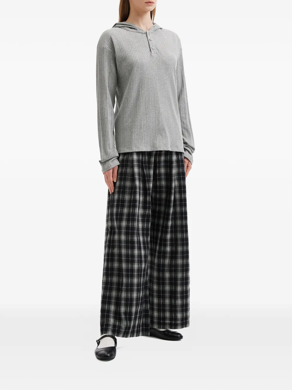 tout a coup Geruite broek Zwart