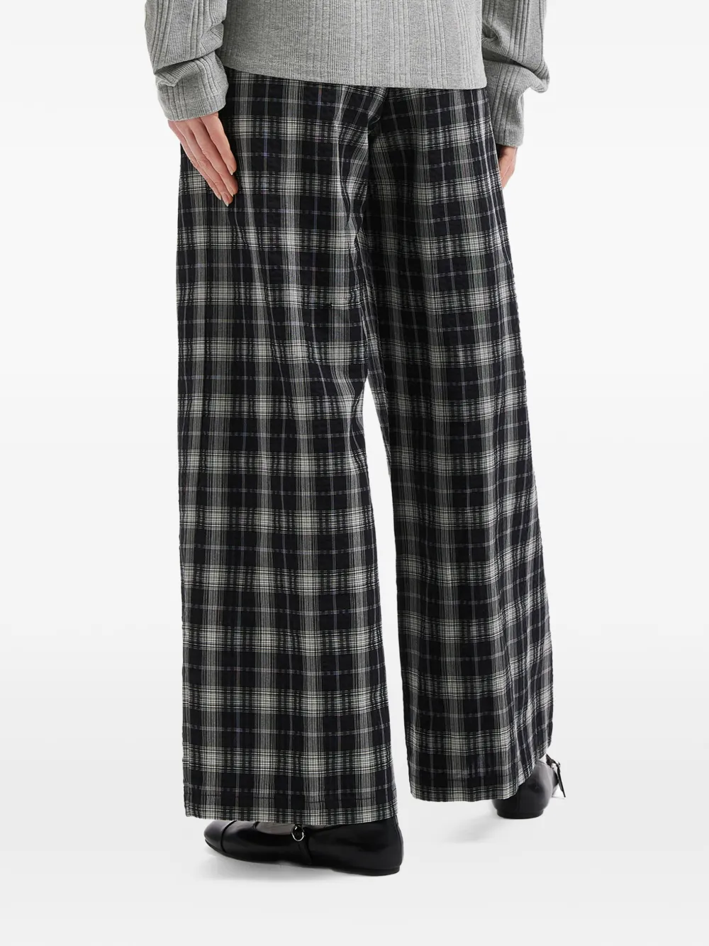 tout a coup Geruite broek Zwart