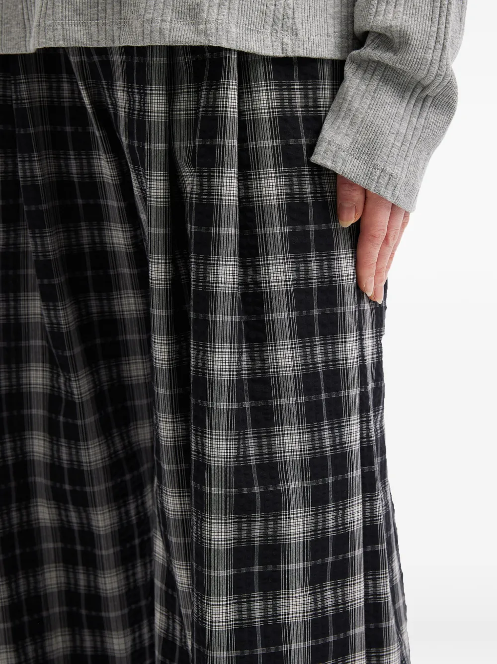 tout a coup Geruite broek Zwart