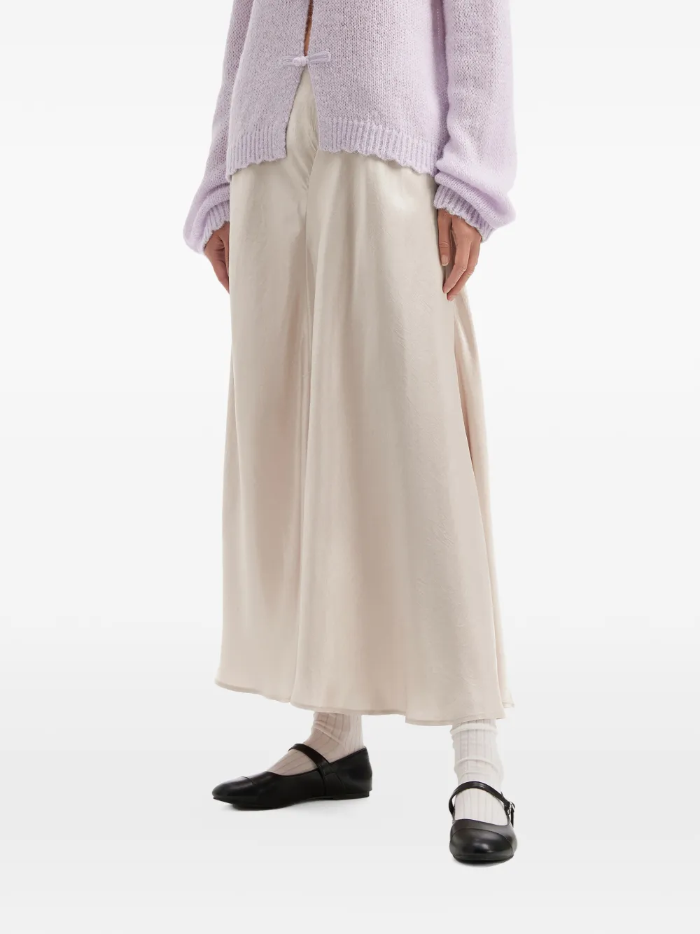 b+ab Midi-rok met vlakken Beige