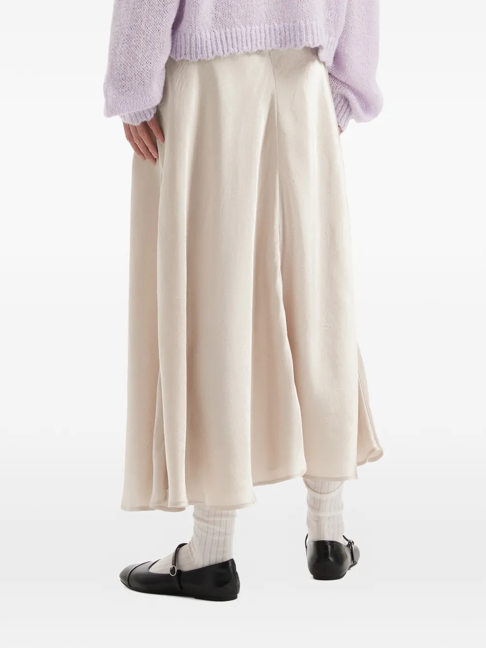b+ab Midi-rok met vlakken Beige
