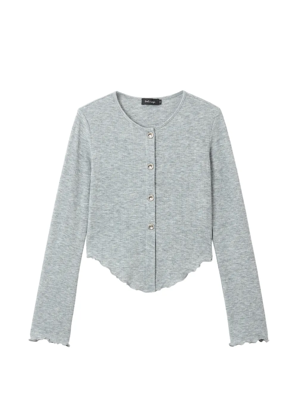 tout a coup button-front ruffled-hem cardigan - Grey