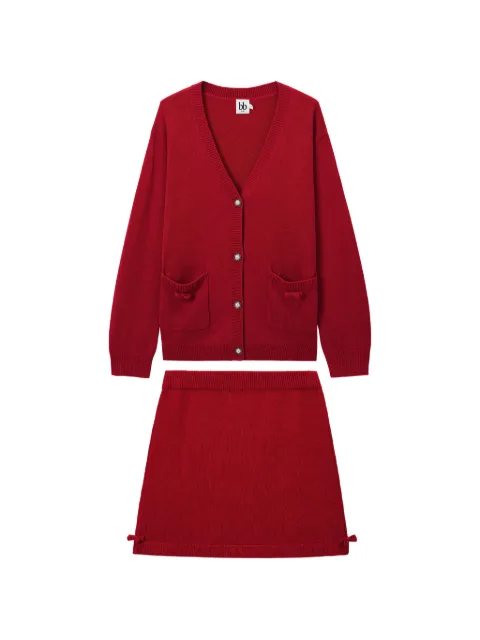b+ab — button knitted skirt set