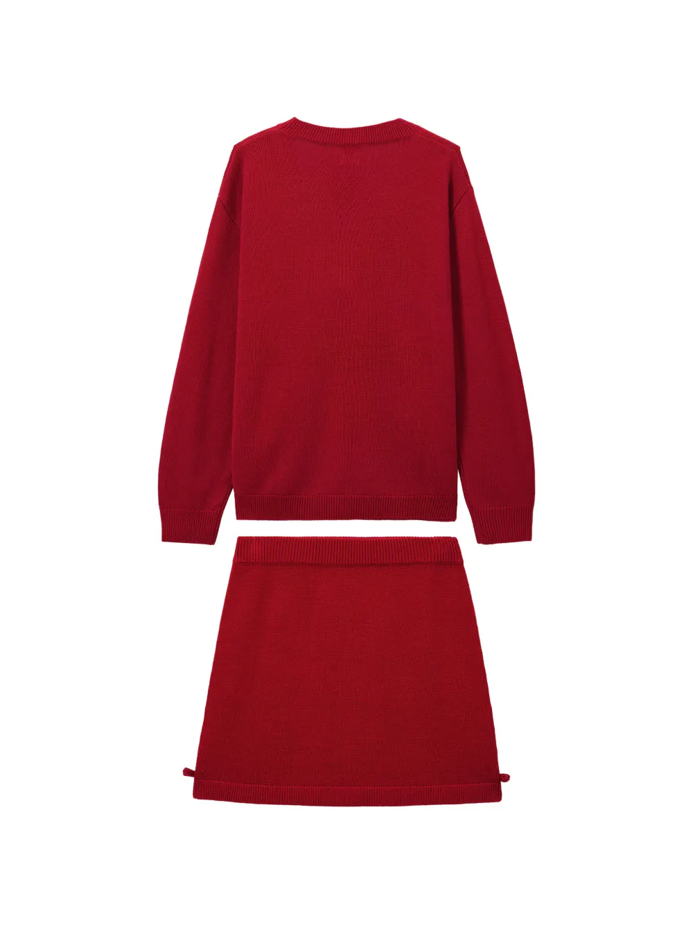 b+ab Gebreide rok met knopen Rood
