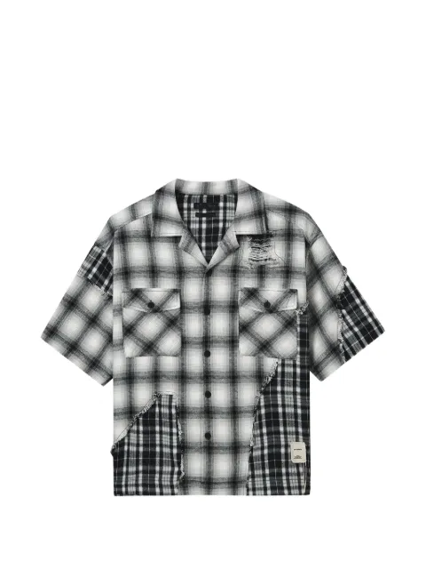 FIVE CM check patch shirt