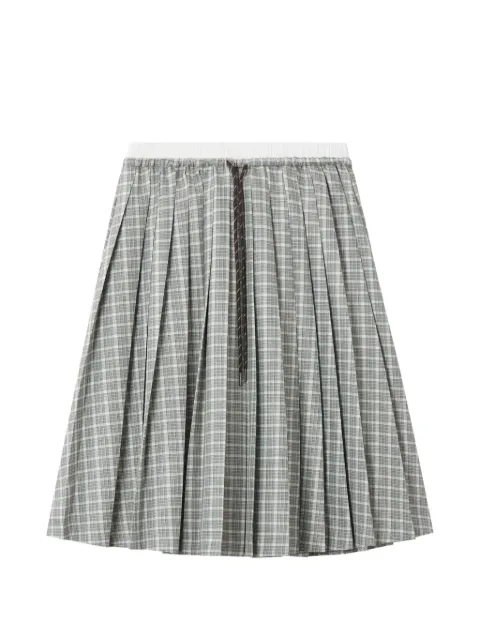 tout a coup plaid pleated midi skirt