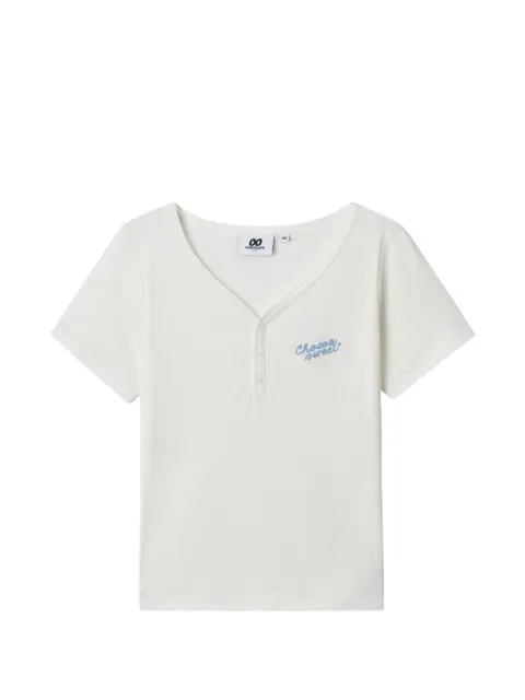 CHOCOOLATE V-neck buttoned T-shirt
