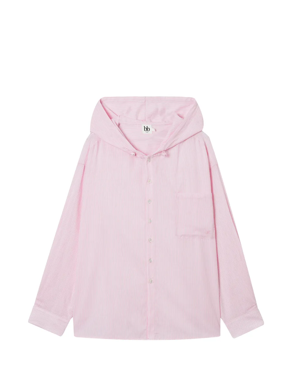 b+ab フーデッド ストライプ シャツ | ピンク | Image 1