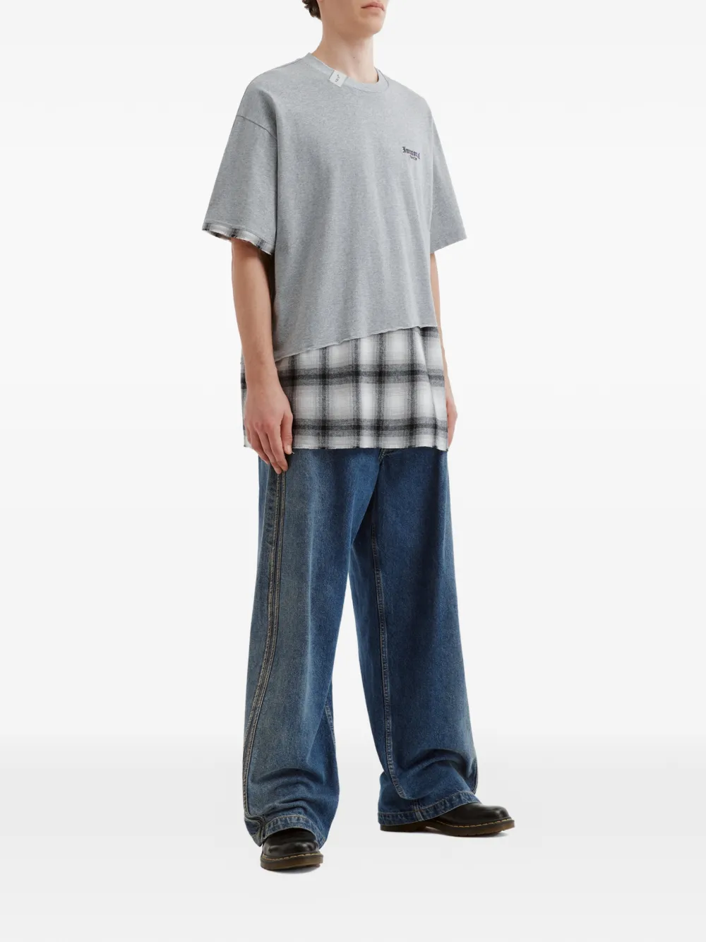 FIVE CM 格纹拼接T恤 | T恤 | Image 2