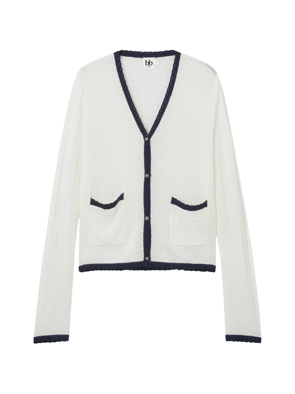 b+ab Cardigan con scollo a V - Bianco