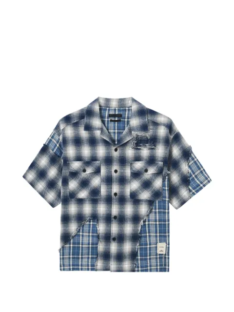 FIVE CM plaid distressed shirt