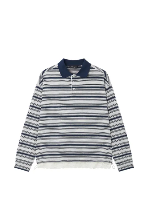 tout a coup striped long-sleeve polo top