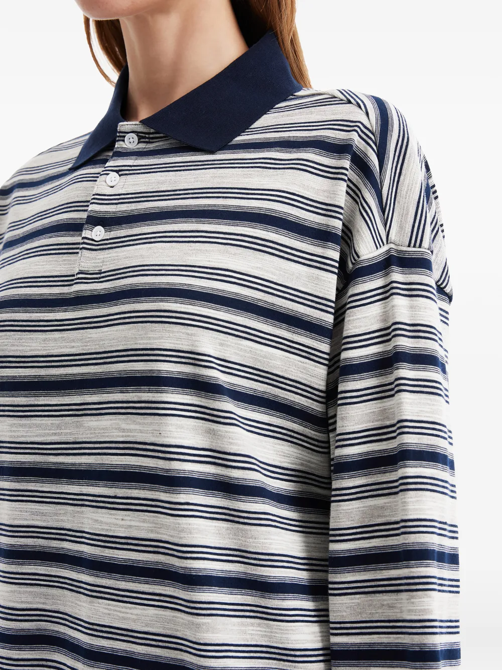 tout a coup Gestreepte polotop met lange mouwen Wit
