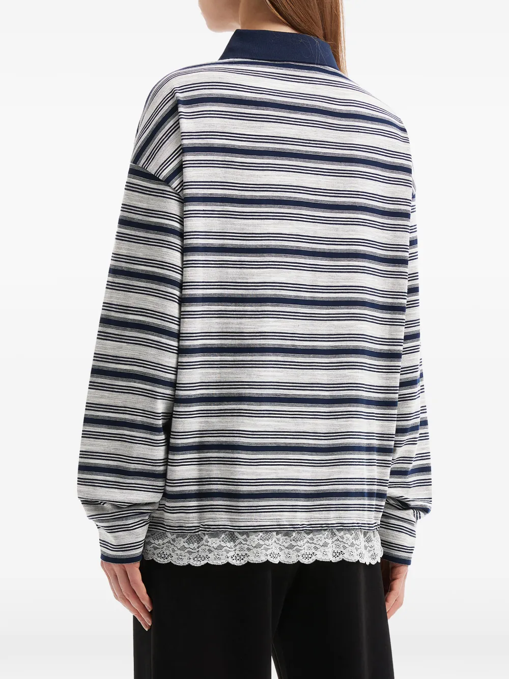 tout a coup Gestreepte polotop met lange mouwen Wit